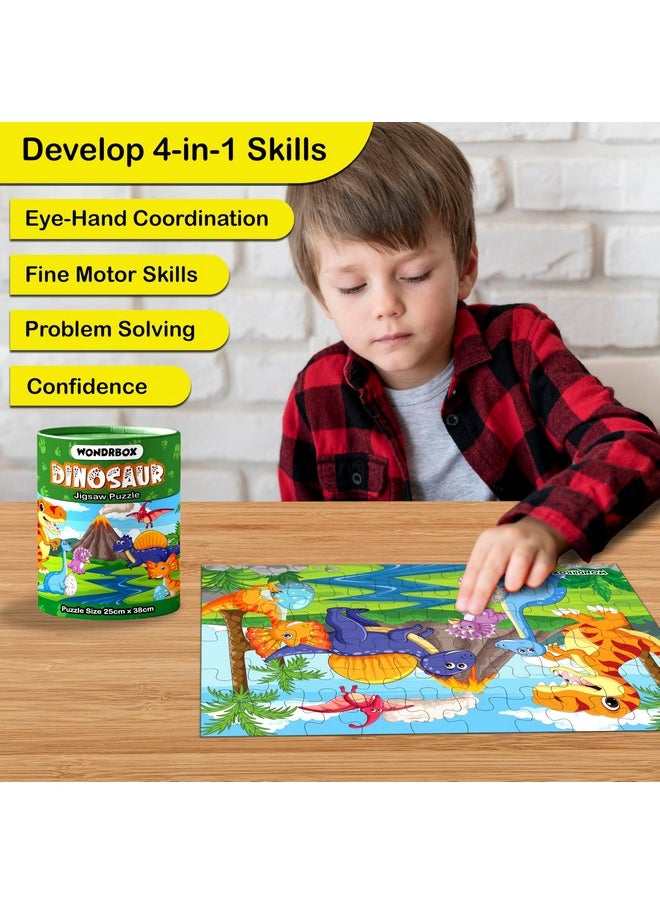WONDRBOX Return Gifts for Kids | Set of 12 | Dinosaur Jigsaw Puzzle for Kids Age 5 & Above | Educational and Learning Toy for Boys and Girls | Birthday Gifts Puzzle (60 Pieces Each)