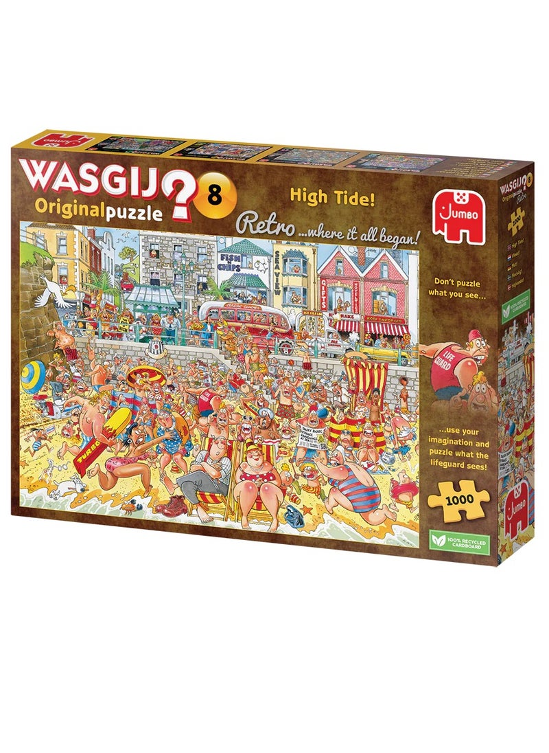 High Tide Retro Jigsaw Puzzle | Original Mystery Design | 1000 Pieces for Adults | Imaginative Beach Scene | 68 x 49 CM | Brain-Boosting Game | Eco Board