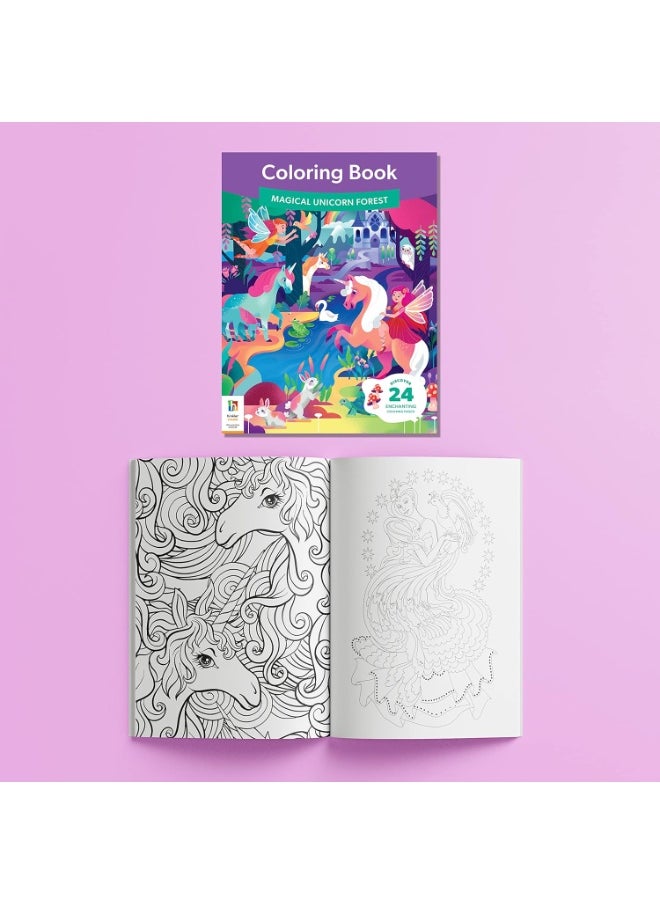 Jr Jigsaw 100-Piece Jigsaw Puzzle: Magical Unicorn Forest Shiny Shaped Puzzle & Coloring Book - 19.3inx14.2in - Jigsaws for Kids Aged 6 to 8 - Fantasy Themed Jigsaw – Unicorns and Fairies