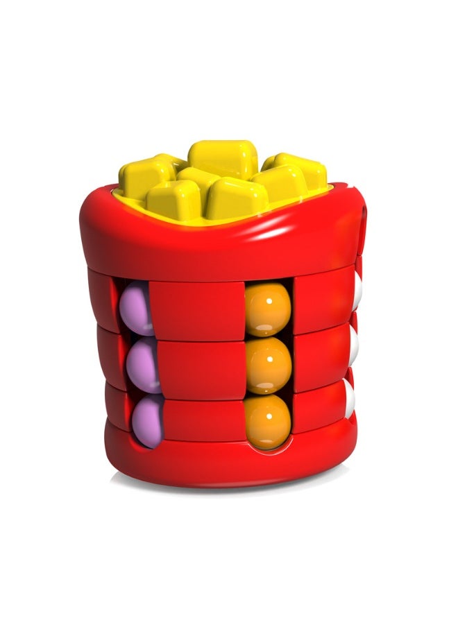 Burger Cube  Fry Pods Magic Finger Spinner – Innovative Stress Relief Fidget Toy with Rotating Beads for Kids' Intelligence Development(Fries)