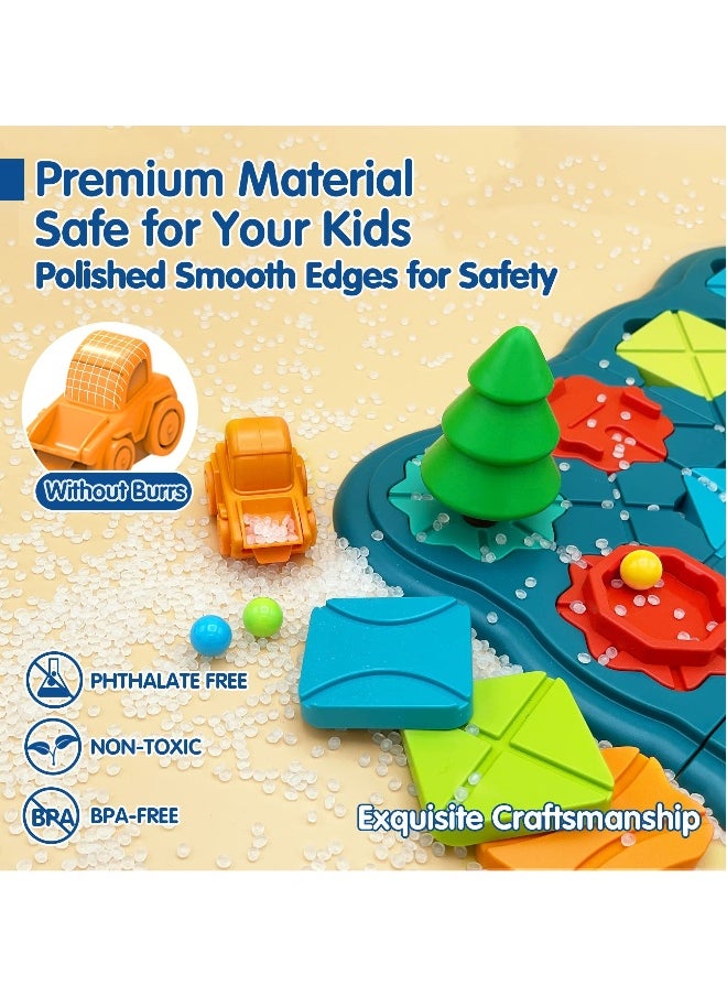 Kids Toys STEM Board Games, Smart Logical Road Builder Brain Teasers Puzzles Games for 3 to 4 5 6 7 Year Old Boys Girls, Educational Montessori Xmas Gifts Ages 3-5 4-8 Preschool Classroom Learning