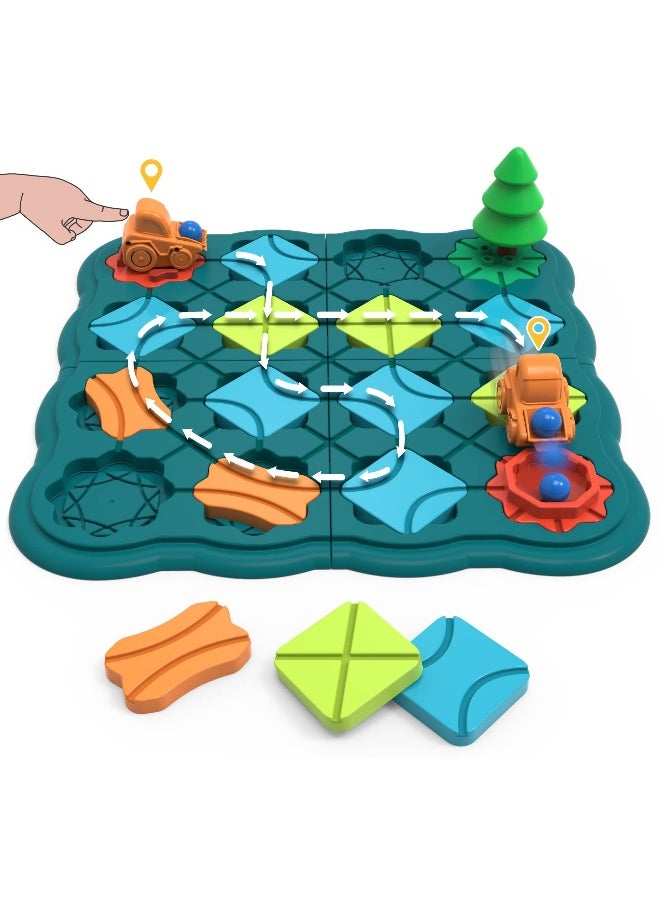 Kids Toys STEM Board Games, Smart Logical Road Builder Brain Teasers Puzzles Games for 3 to 4 5 6 7 Year Old Boys Girls, Educational Montessori Xmas Gifts Ages 3-5 4-8 Preschool Classroom Learning