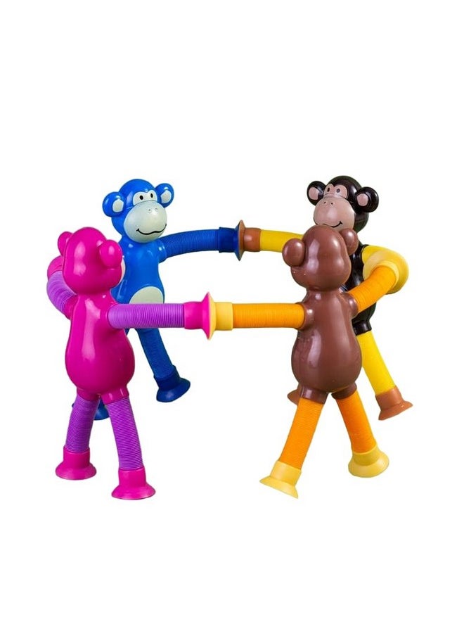 Magicwand Telescopic Suction Cup Cartoon Monkey Sensory Tubes with Lights for Toddlers【Multi-Colored】【Pack of 1】