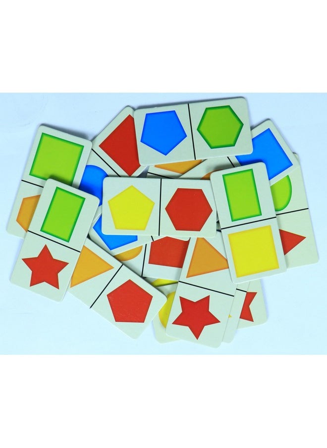Creative's Dominoes Shapes & Colours | Skills of Matching Shapes & Colour Recognition | Memory Cards Game for Kids | Pre-School Learning & Educational Game | Ages 3 & Up
