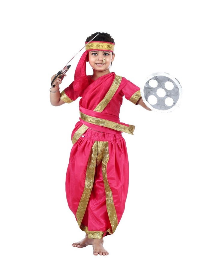 BookMyCostume Rani Laxmi Bai Jhansi ki Rani Kids Fancy Dress Costume for Girls with Accessories 2.5-4 years