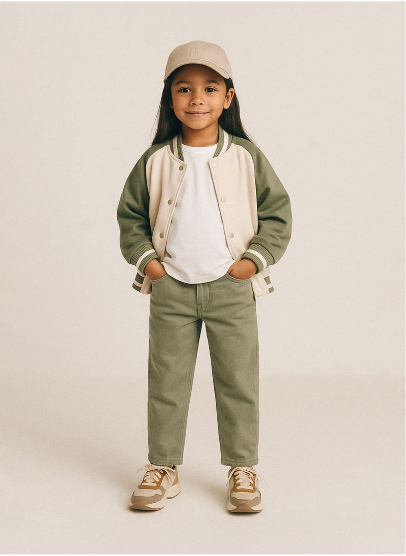 Kids Girls Twill Mom Fit Trousers