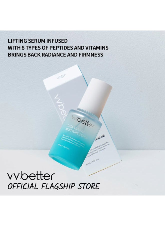 Centella Asiatica Lifting Serum for Face with Peptides, Niacinamide and Hyaluronic Acid, Hydrating & Brightening Korean Skincare, Glow & Plump Effect, for Sensitive Skin 1.01 fl. Oz