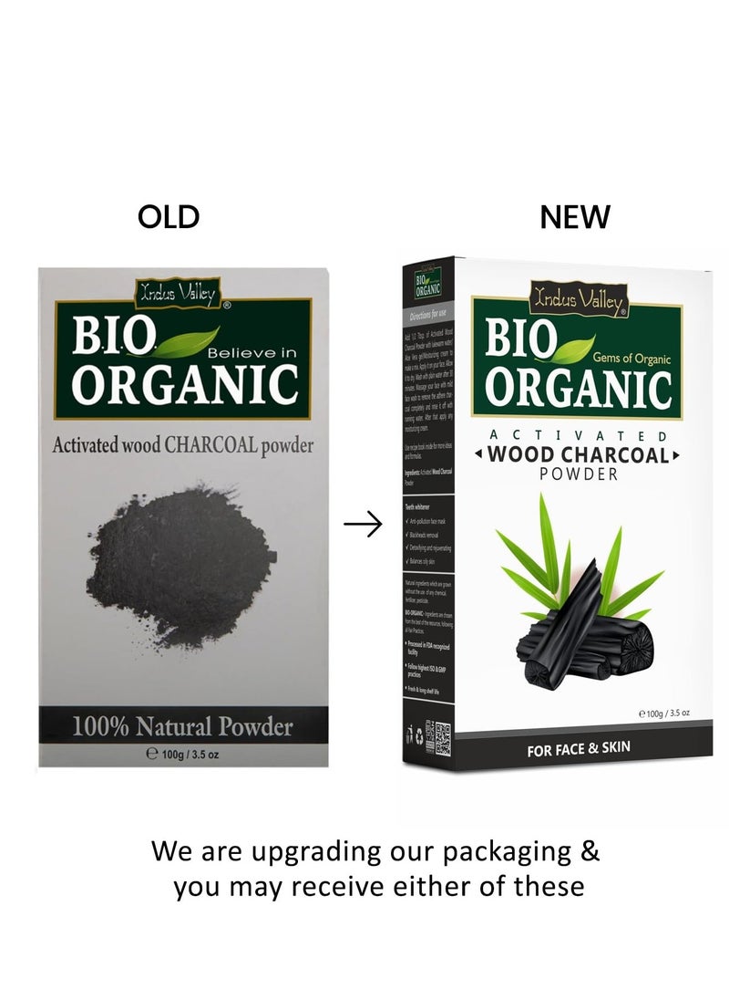 INDUS VALLEY 100% Natural Activated Charcoal Powder Ideal for Skin Removes Dead Skin, Impurities, Detoxifies Skin - (100g)