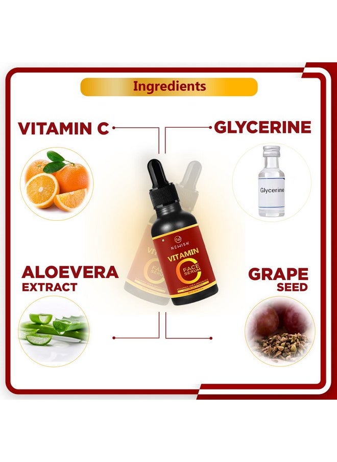 40% Vitamin C Daily Face Serum For Glowing Skin, Oily Skin & Dark Spots | Face Serum For Men & Women - 30Ml - Pack Of 1