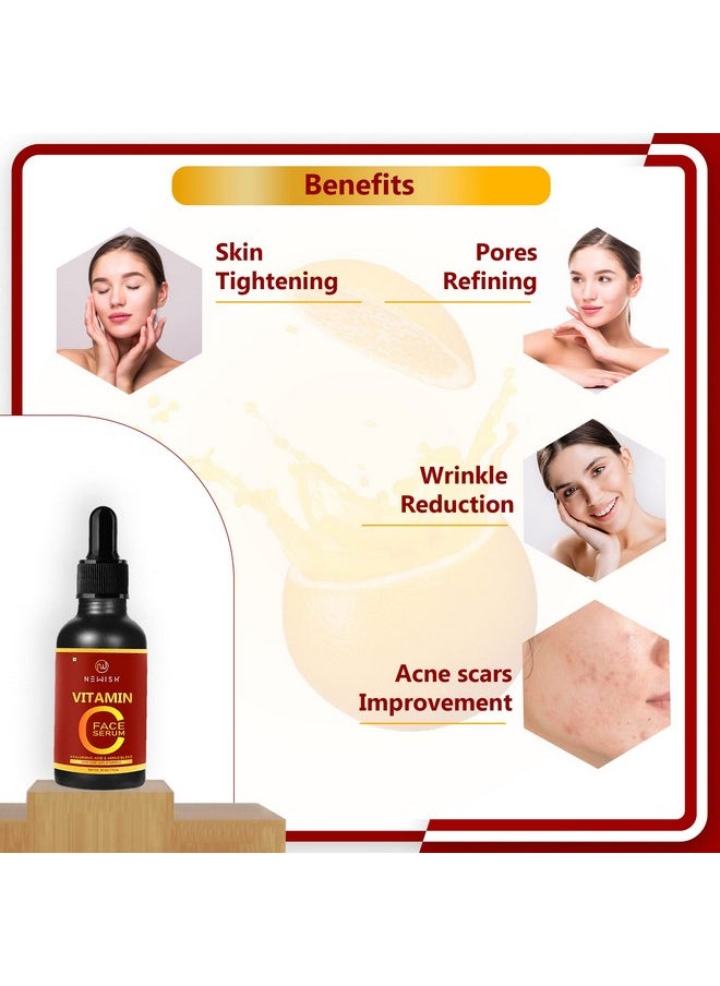 40% Vitamin C Daily Face Serum For Glowing Skin, Oily Skin & Dark Spots | Face Serum For Men & Women - 30Ml - Pack Of 1