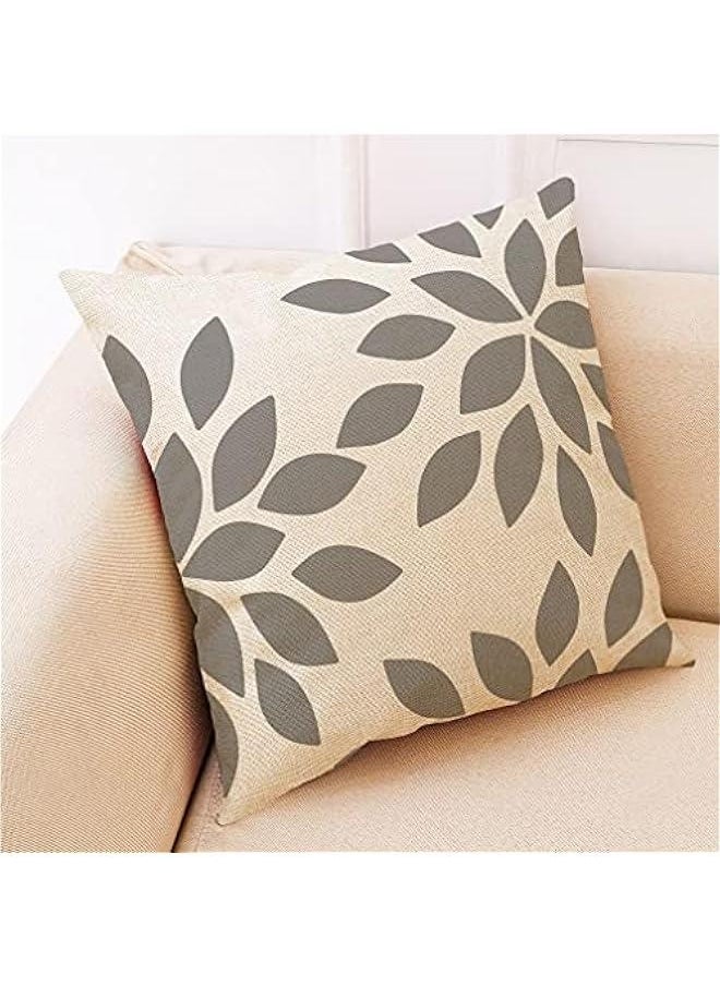 Throw Pillow Cases Decorative Soft Square Geometric Style Throw Pillow Cover Cushion Case for Sofa 18 x 18 Inch Set of 4