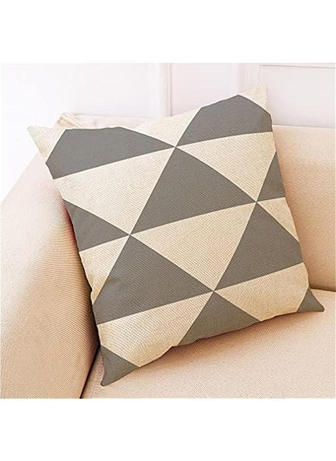 Throw Pillow Cases Decorative Soft Square Geometric Style Throw Pillow Cover Cushion Case for Sofa 18 x 18 Inch Set of 4