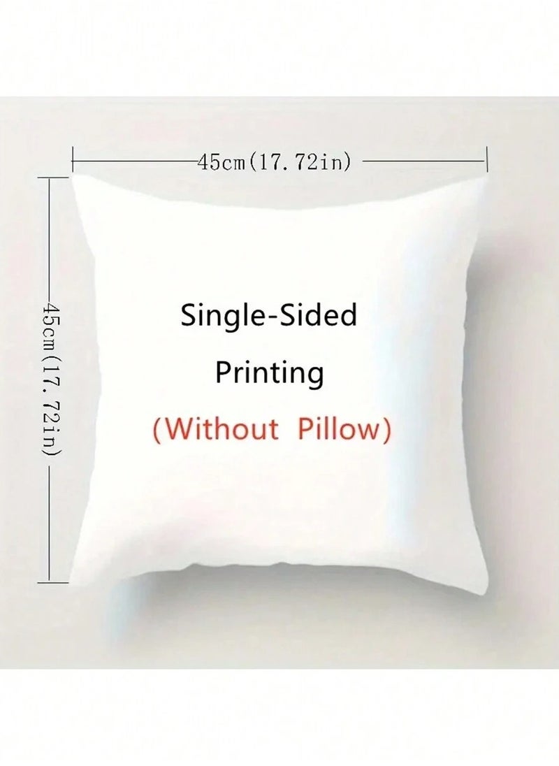 Ramadan pillow covers with a Ramadan Kareem phrase design, with a hidden zipper, without filling, 4 covers