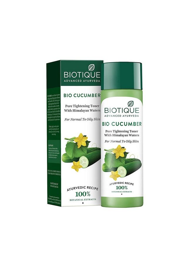 Cucumber Pore Tightening Toner| Ayurvedic And Organically Pure| Maintains Skin'S Natural Ph |100% Botanical Extracts| Suitable For Normal & Oily Skin Types| 120Ml, Pack Of 1