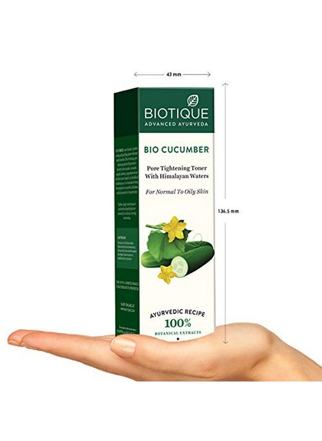 Cucumber Pore Tightening Toner| Ayurvedic And Organically Pure| Maintains Skin'S Natural Ph |100% Botanical Extracts| Suitable For Normal & Oily Skin Types| 120Ml, Pack Of 1
