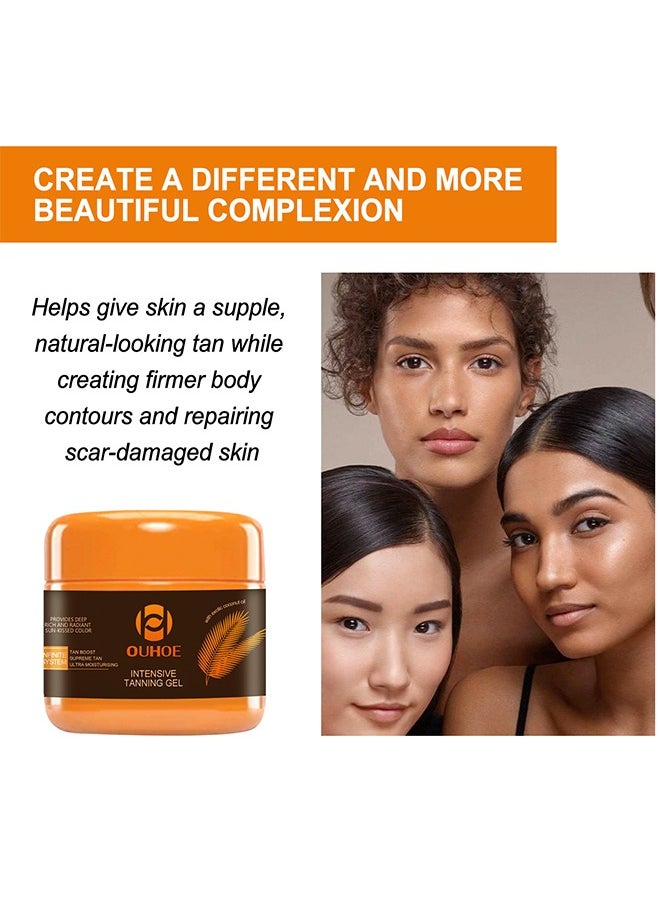Intensive Tanning Gel, Intensive Tanning Gel,Intensive Tanning Gel for Sunbed Outdoor Sun Tanning,Natural Tanning Accelerator Cream Gel,Brown Tanning Gel 150g