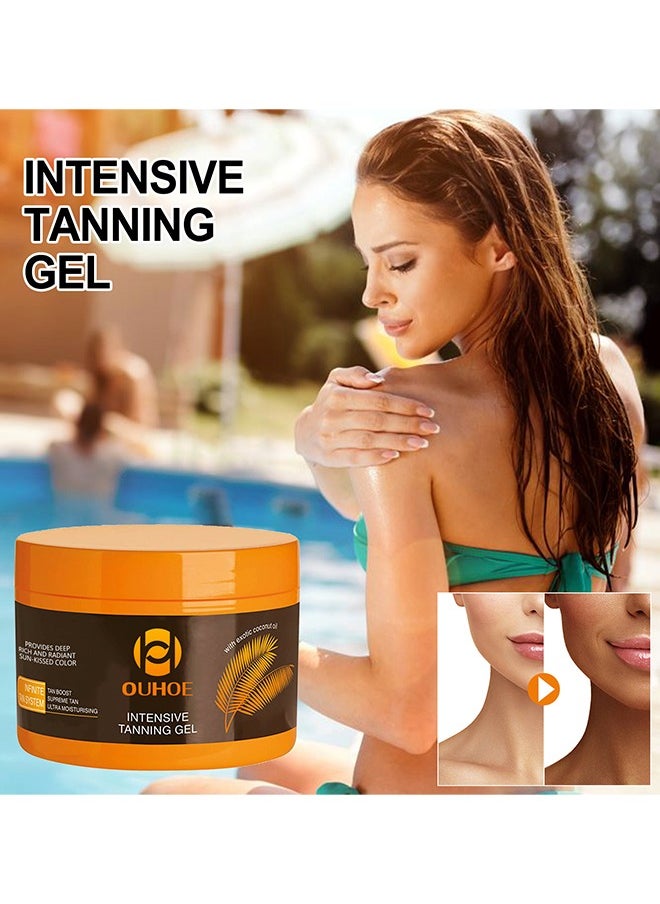 Intensive Tanning Gel, Intensive Tanning Gel,Intensive Tanning Gel for Sunbed Outdoor Sun Tanning,Natural Tanning Accelerator Cream Gel,Brown Tanning Gel 150g