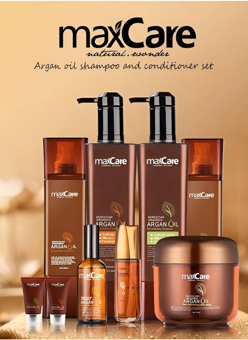 Maxcare Moroccan Argan Oil Hair Care Duo 800ml – Moisturizing Shampoo & Conditioner