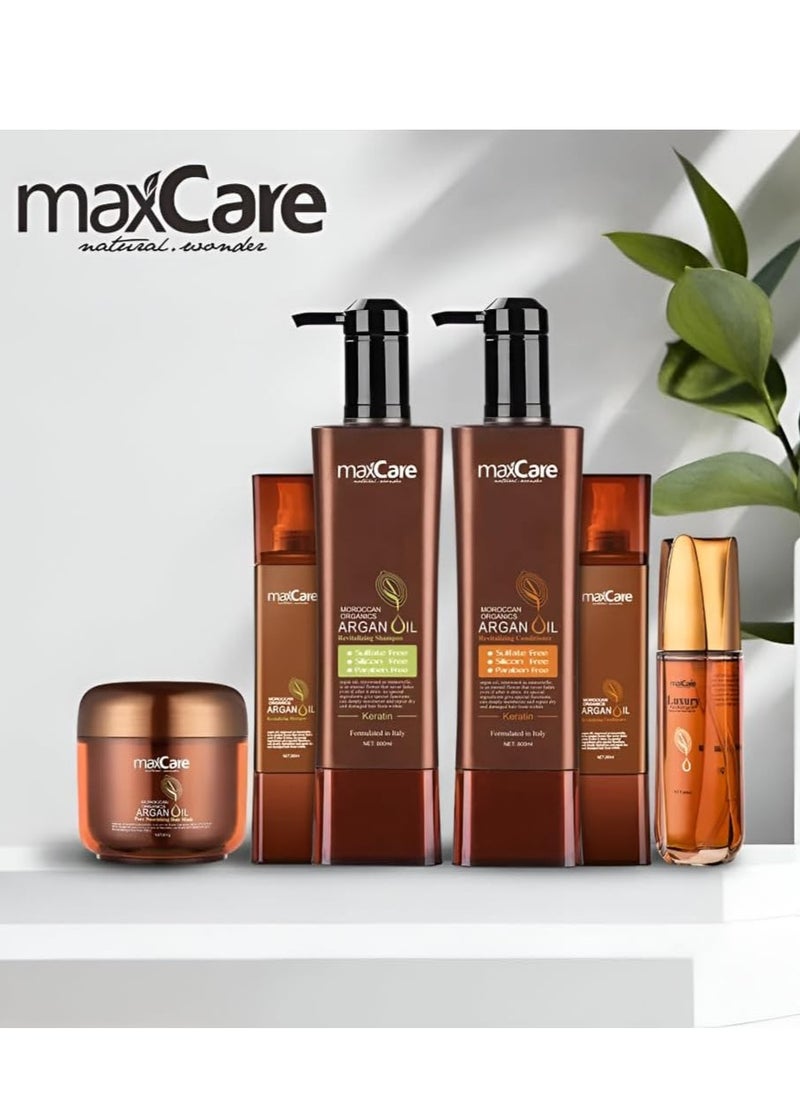 Maxcare Moroccan Argan Oil Hair Care Duo 800ml – Moisturizing Shampoo & Conditioner