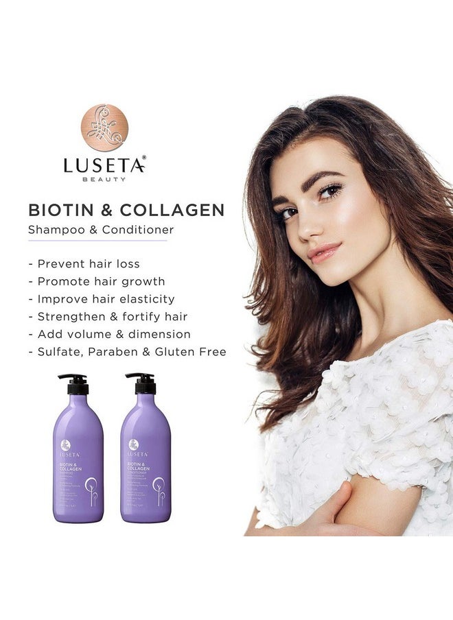 Biotin & Collagen Shampoo Conditioner Set,Thicking Shampoo for Hair Loss & Fast Hair Growth, Sulfate & Paraben Free, Keratin & Color Safe, 2x33.08oz