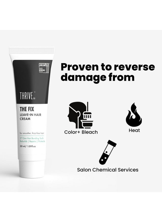 The Fix Leave-In Hair Cream For Smoother, Shiny & Frizz-Free Hair | For Daily Use | With Hyaplex™ | Rebuilds, Repairs And Protects Heat, Chemical & Color Damaged Hair | For Men & Women | 30Ml