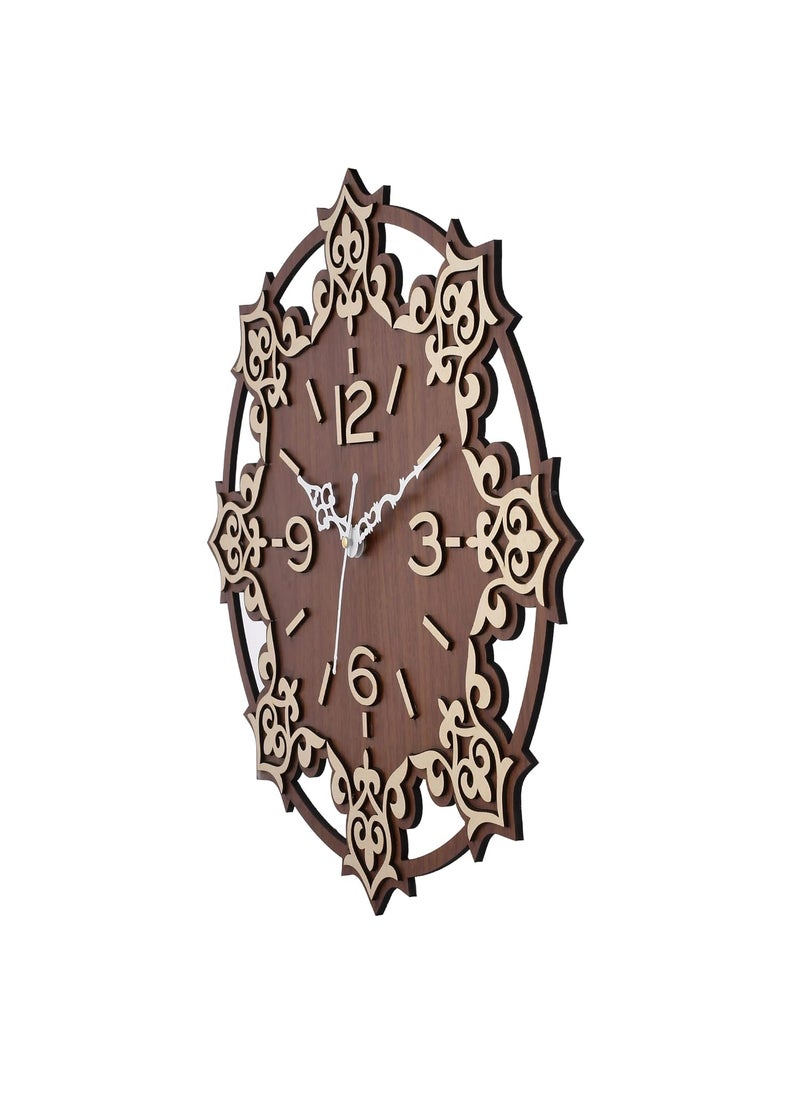 Nozvera Wooden Wall Clock for Home Decor Vintage Wall Clock for Home Antique Wooden Big Size Wall Clock for Home Living Room Bedroom Office and Hall 15 Inch X 15 Inch WDBG