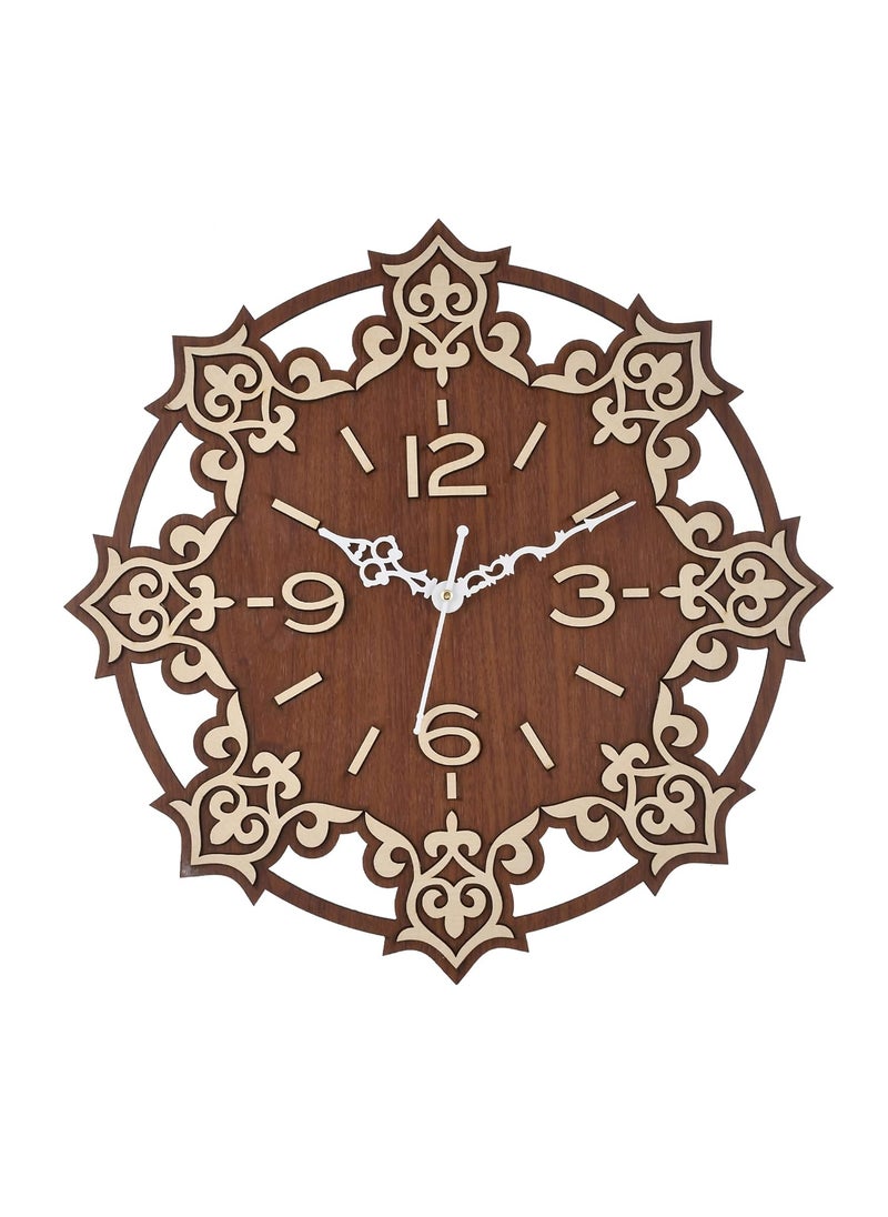 Nozvera Wooden Wall Clock for Home Decor Vintage Wall Clock for Home Antique Wooden Big Size Wall Clock for Home Living Room Bedroom Office and Hall 15 Inch X 15 Inch WDBG