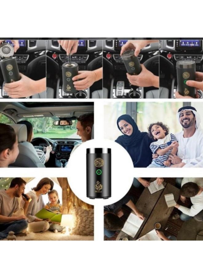 Electric Incense Burner with Speaker, Quran Reader and Bluetooth Speaker Black