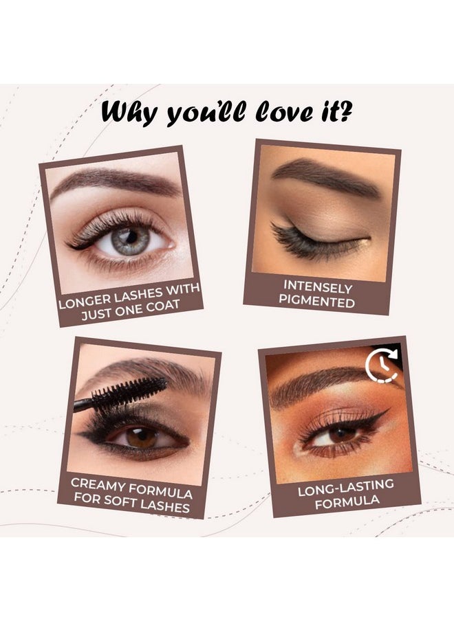 Dense Mascara, Lengthening Smudge Proof, Water Resistant, Liquid Lash Extending Tubing, No Clump Flakes Fades, Full-Size Black Eye Mascara For Girl And Women 9Ml