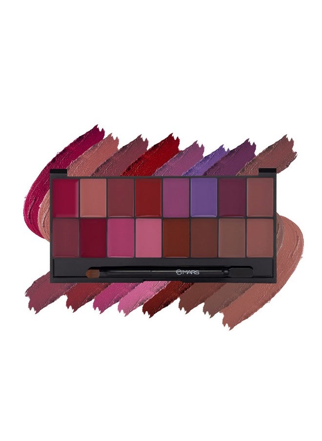 Infinity Lip Palette | Demi Matte | 16 Colors To Infinte Lipstick Colors | Free Spatula Cum Applicator (36.0 Gm) (02-Multicolor)