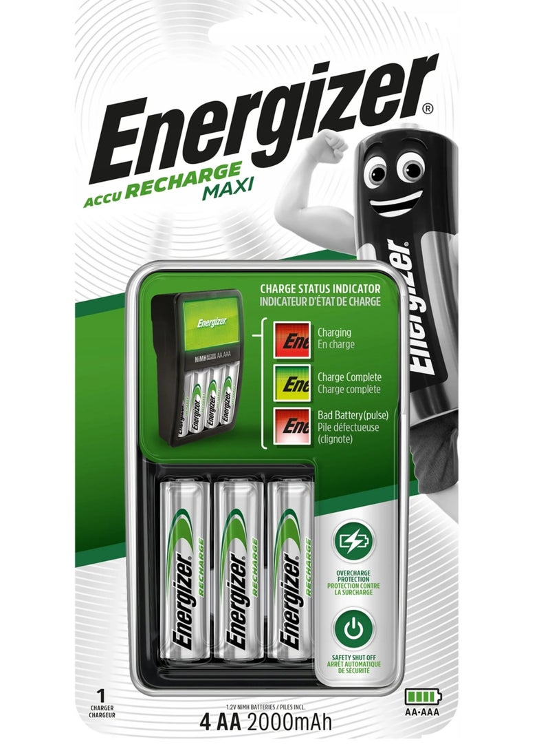 Maxi Charger with 4 AA Batteries Multicolour