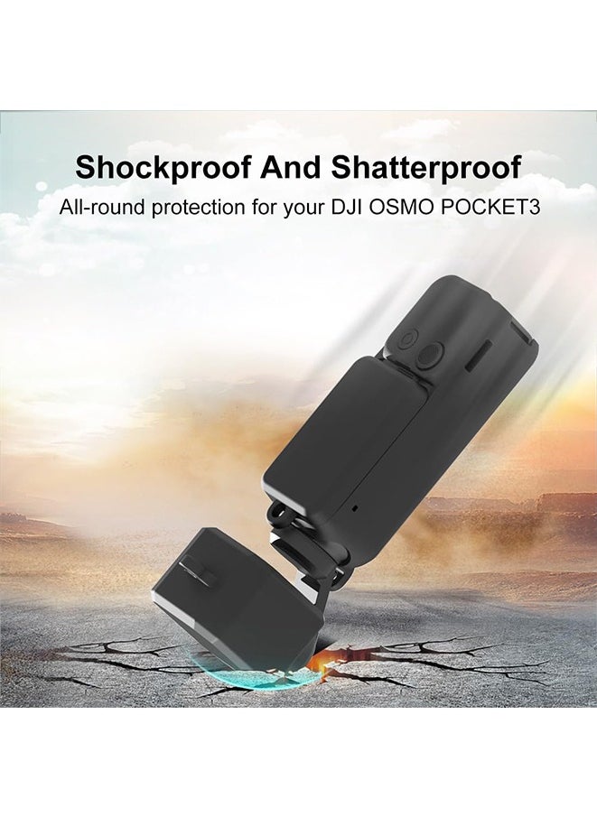 3 in 1 Case for DJI OSMO Pocket 3 Silicone Cover Camera Case Lens Cap Screen Cover Set Dust-Proof Scratch-Proof
