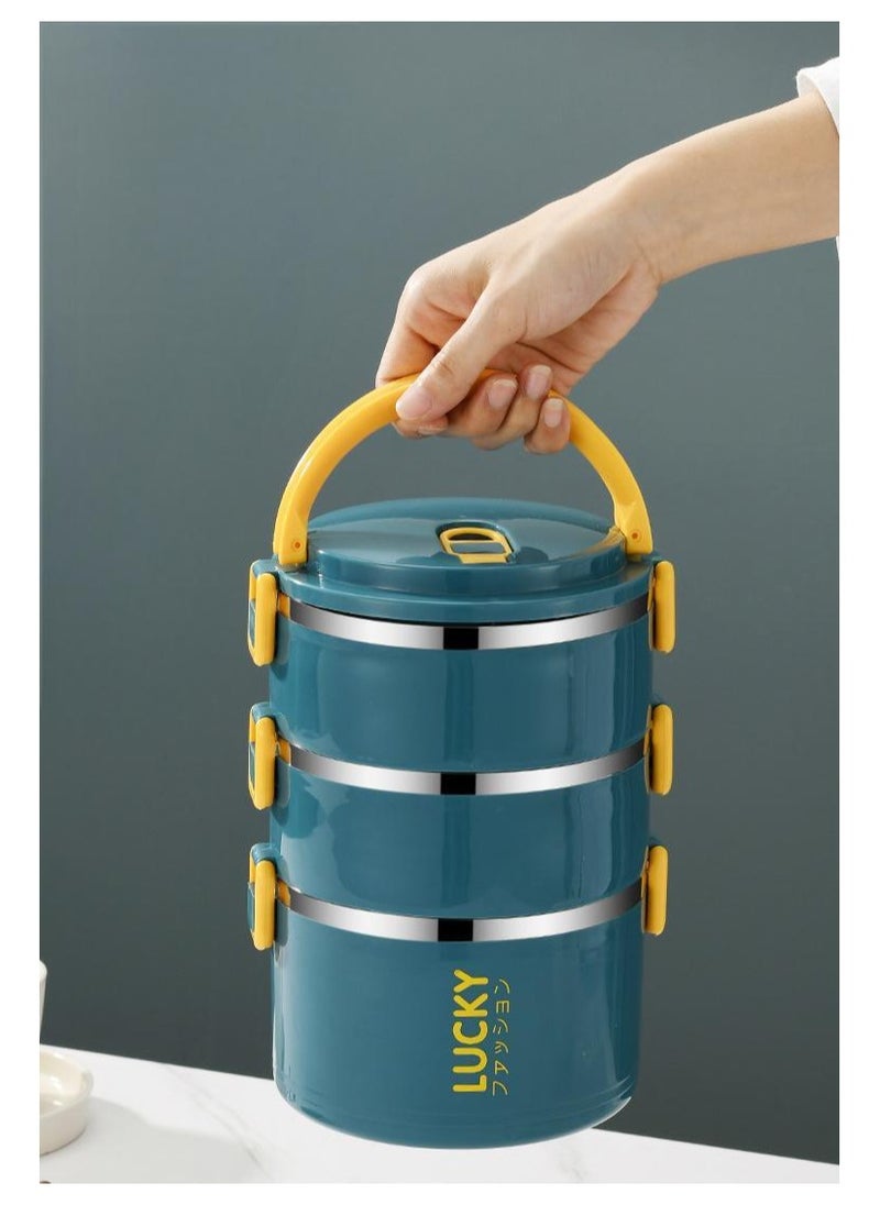 Large Capacity Stainless Steel Insulated Lunch Box Set - Reusable, Portable, and Leak-Proof Bento Container with Thermal Bag and Cutlery for School, Picnic, Camping, Teens, and Workers - Durable, Ea