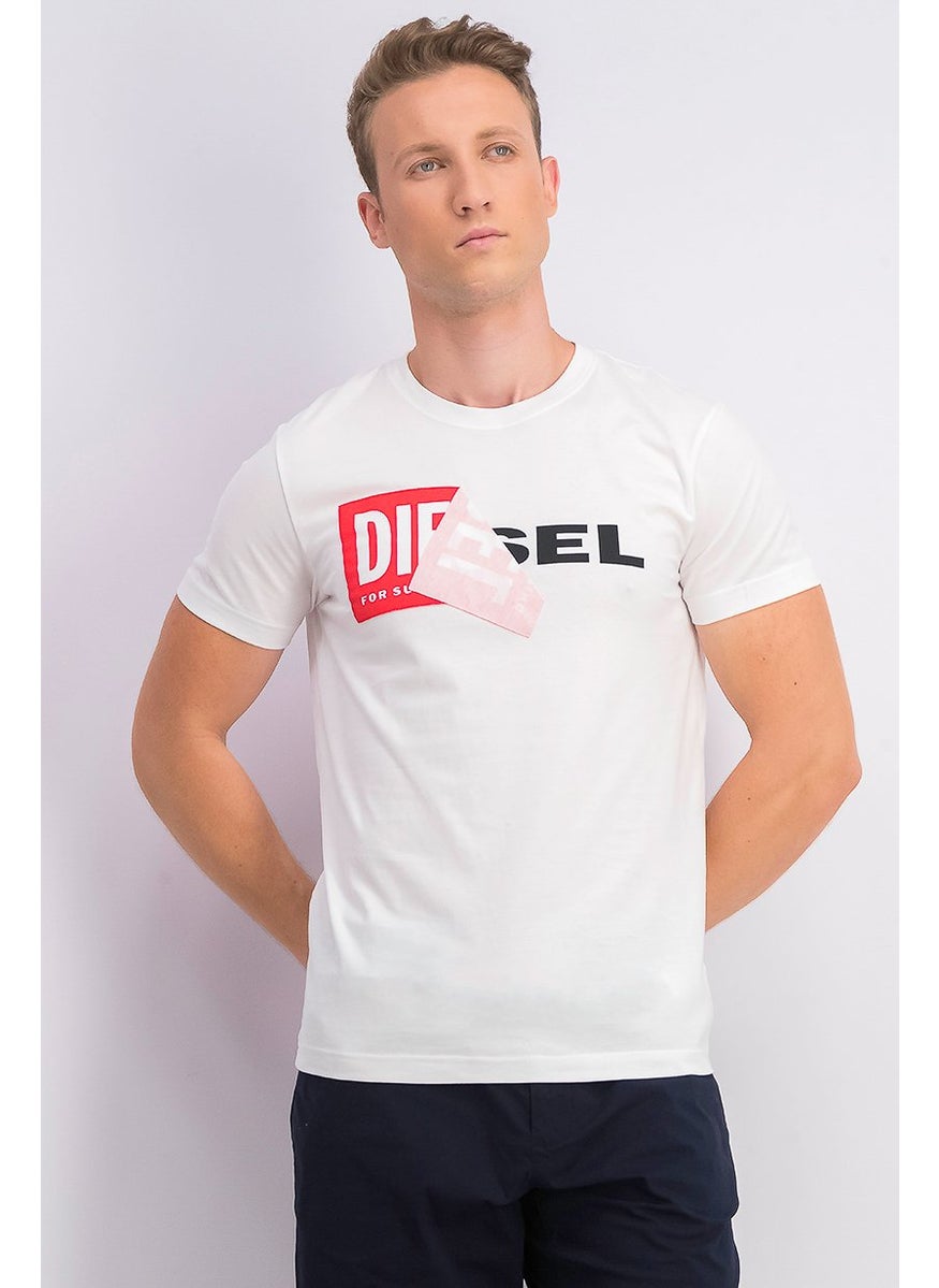Men T,Diego Qa T-shirt, White and Black and Red