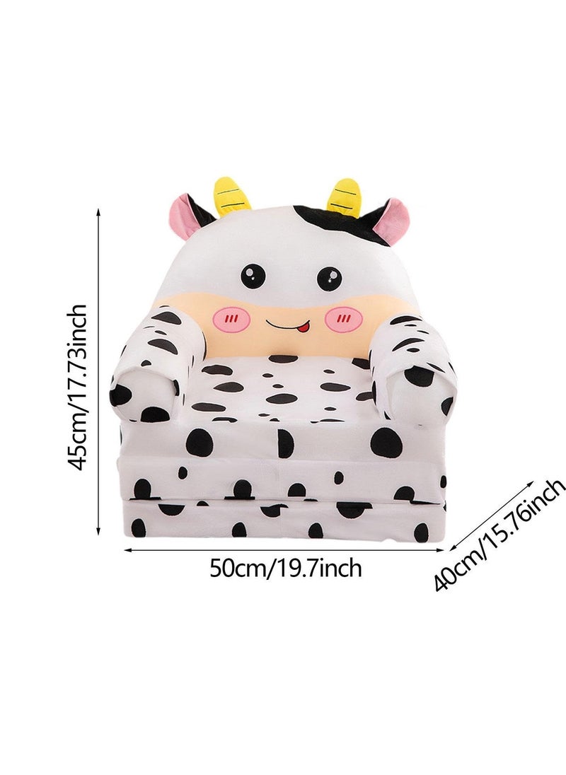 Baby Toddler Cartoon Sofa Chair, 2-in-1 Folding Toddler Sofa, Small Foldable Sofa with Removable & Washable Cover, Princess Chair for Kids Ages 1-3.