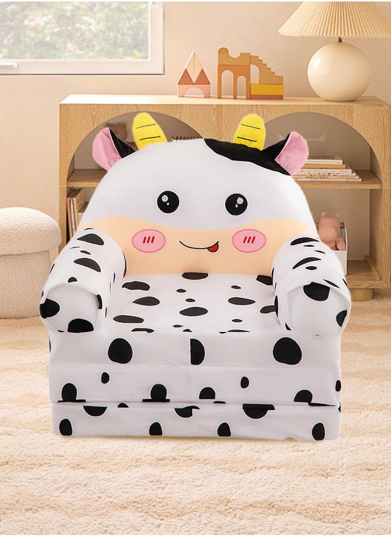 Baby Toddler Cartoon Sofa Chair, 2-in-1 Folding Toddler Sofa, Small Foldable Sofa with Removable & Washable Cover, Princess Chair for Kids Ages 1-3.