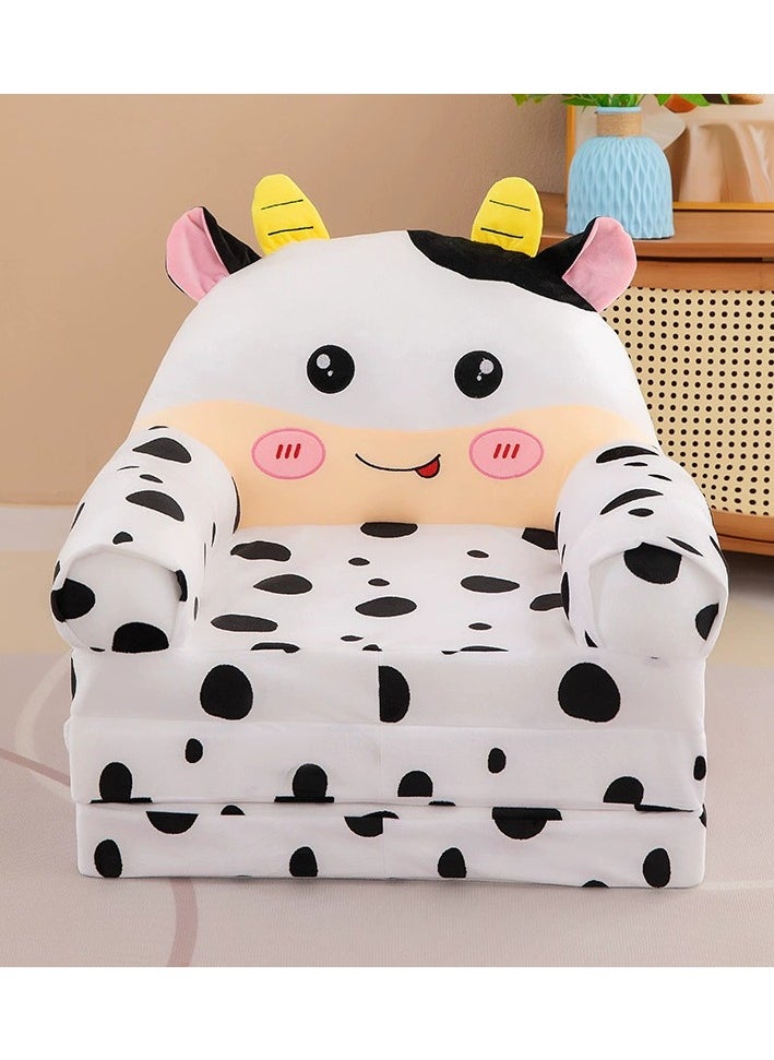 Baby Toddler Cartoon Sofa Chair, 2-in-1 Folding Toddler Sofa, Small Foldable Sofa with Removable & Washable Cover, Princess Chair for Kids Ages 1-3.