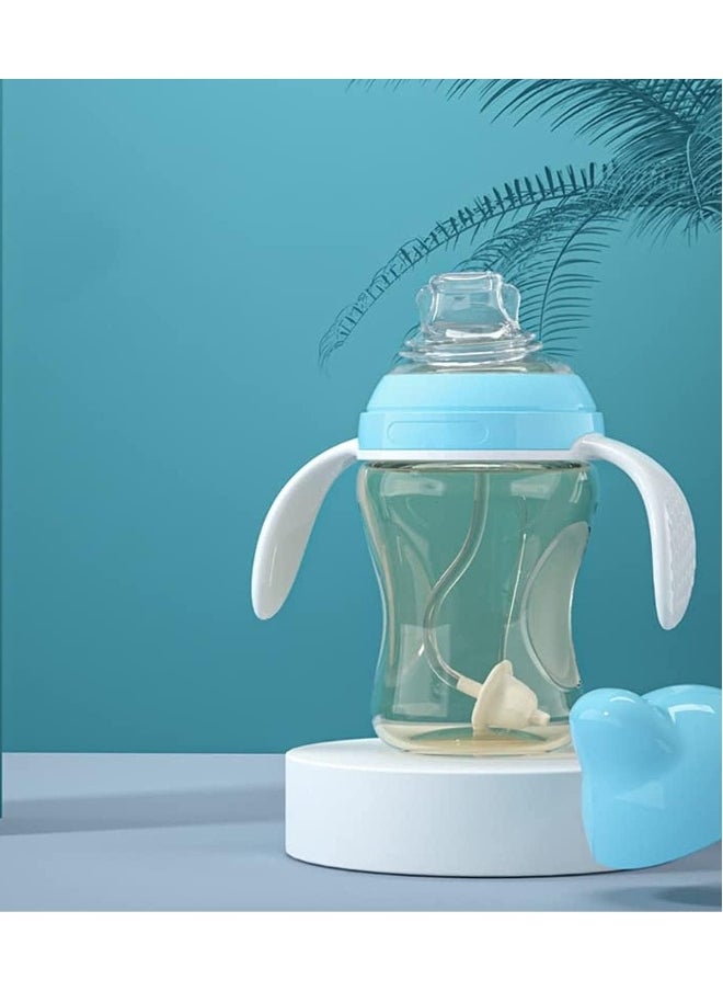 Sippy Cups for 6+ Months Baby, 360° Anti-leakage Weighted Straw Cup 210ml, with Handle Water Bottle Soft Spout Learner Cup, for Boys Girls Baby Drinking Cup, BPA Free, School Sports Outdoor (Green)