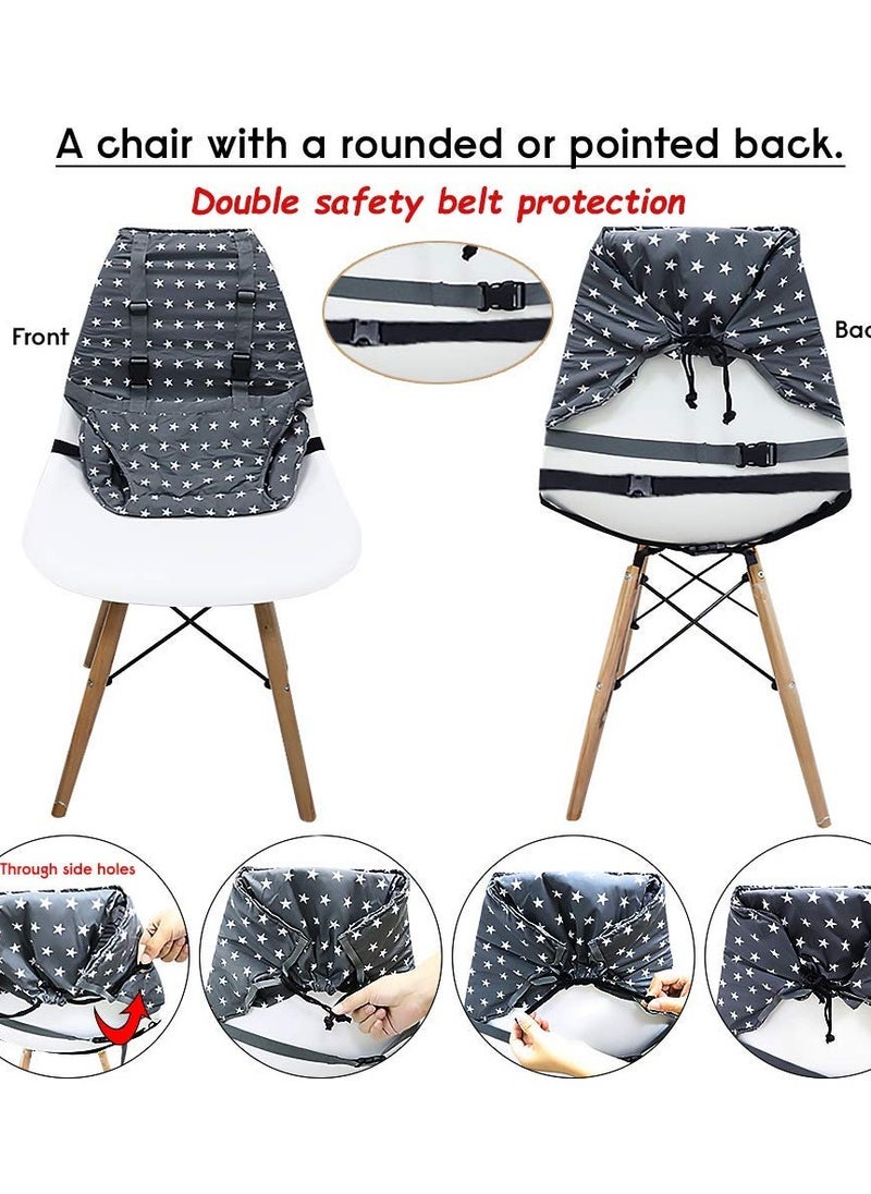 Portable Baby High Chair with Safety Harness for Travel, Adjustable Booster Seat for Infants and Toddlers, Perfect for Eating and Camping