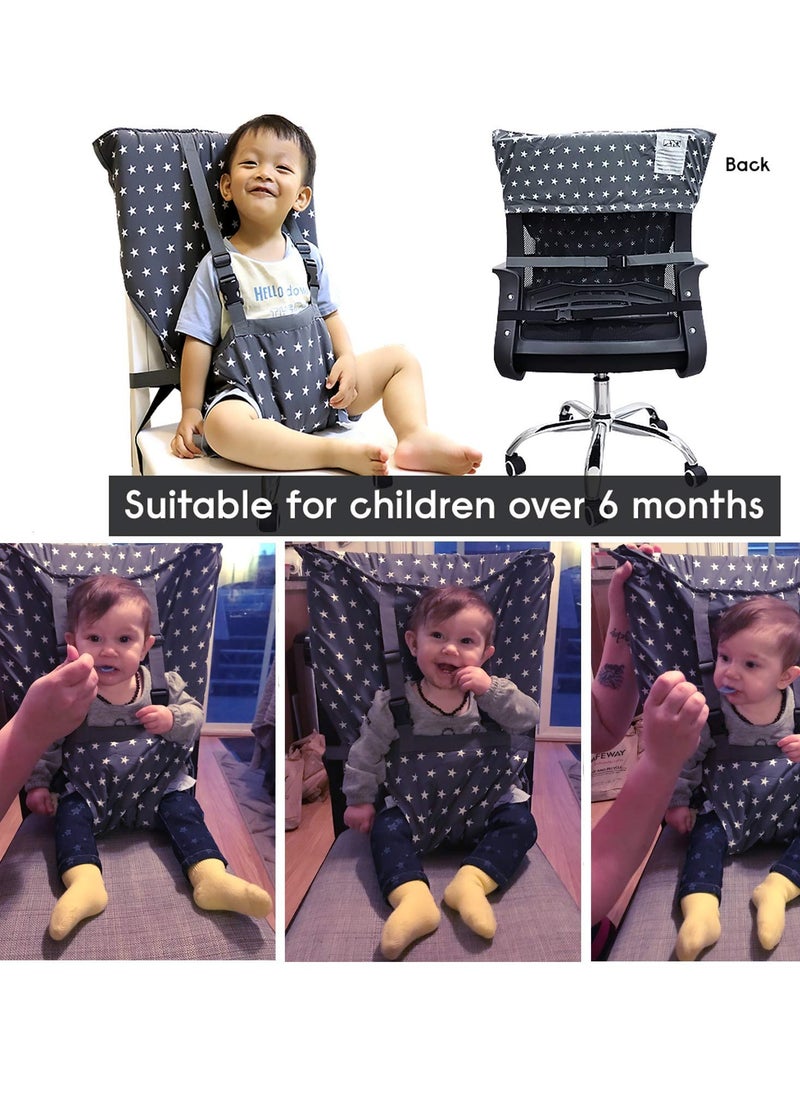 Portable Baby High Chair with Safety Harness for Travel, Adjustable Booster Seat for Infants and Toddlers, Perfect for Eating and Camping