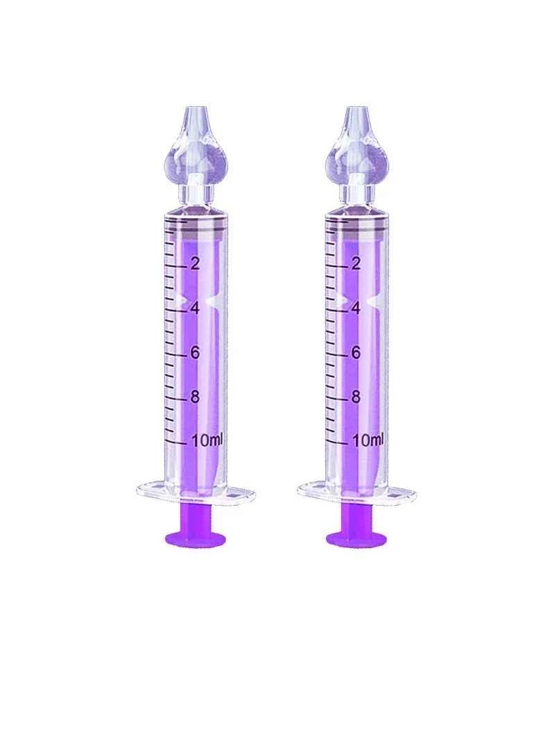 Babies Nasal Aspirator, Safe And Hygienic Baby Nasal Syringe Irrigator, Bpa Free Silicone Infant Nose Cleaner, Easy To Clean Newborn Nasal Irrigator, (2pcs, Purple)