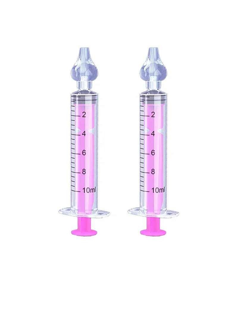 Babies Nasal Aspirator, Safe And Hygienic Baby Nasal Syringe Irrigator, Bpa Free Silicone Infant Nose Cleaner, Easy To Clean Newborn Nasal Irrigator, (2pcs, Pink)