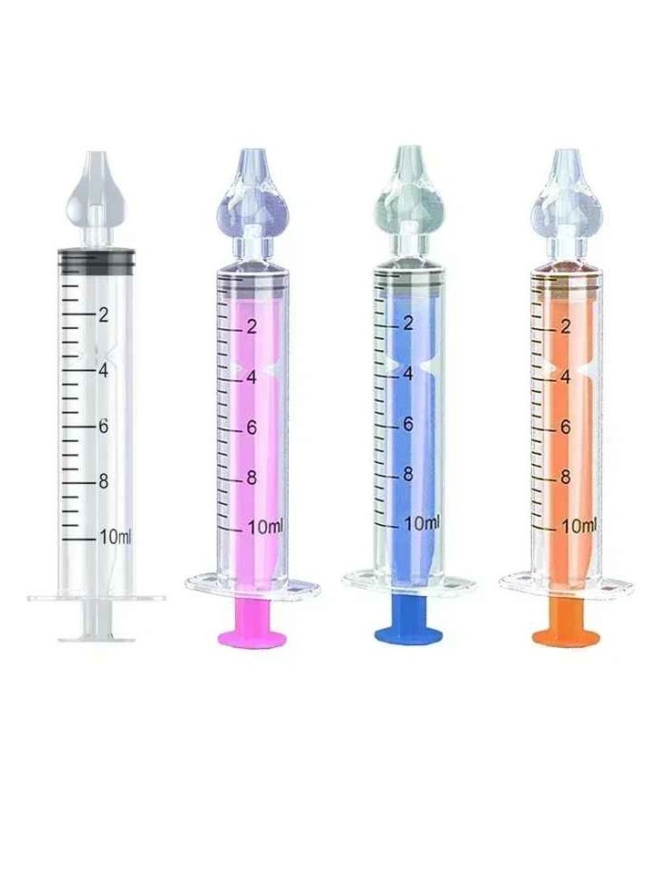 Babies Nasal Aspirator, Safe And Hygienic Baby Nasal Syringe Irrigator, Bpa Free Silicone Infant Nose Cleaner, Easy To Clean Newborn Nasal Irrigator, (4pcs, Multicolour)
