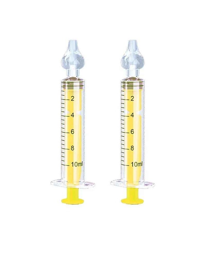 Babies Nasal Aspirator, Safe And Hygienic Baby Nasal Syringe Irrigator, Bpa Free Silicone Infant Nose Cleaner, Easy To Clean Newborn Nasal Irrigator, (2pcs, Yellow)