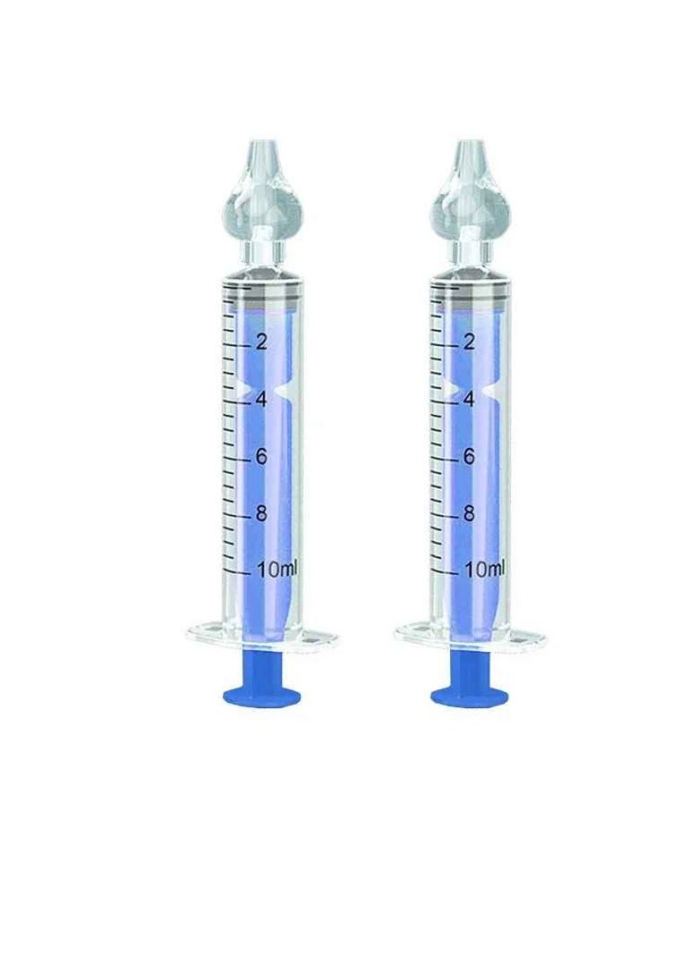 Babies Nasal Aspirator, Safe And Hygienic Baby Nasal Syringe Irrigator, Bpa Free Silicone Infant Nose Cleaner, Easy To Clean Newborn Nasal Irrigator, (2pcs, Blue)
