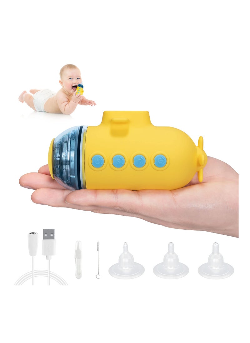 Electric Baby Nasal Aspirator, Rechargeable Baby Nasal Sucker with 3 Different Nose Tips, Music, Light, Low Noise, Newborns