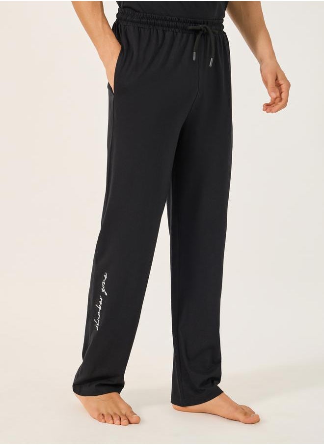 Slogan Print Crew Neck T-Shirt and Pyjama Set