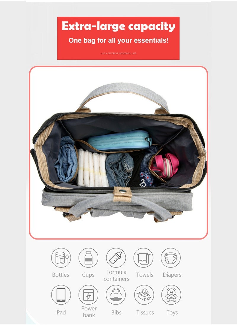 Newborn Baby Essential Multifunction Baby Diaper Backpack with Changing pad  Stroller Straps  Pacifier Case Mosquito Net  USB Charging Port Waterproof Travel Nappy Bags