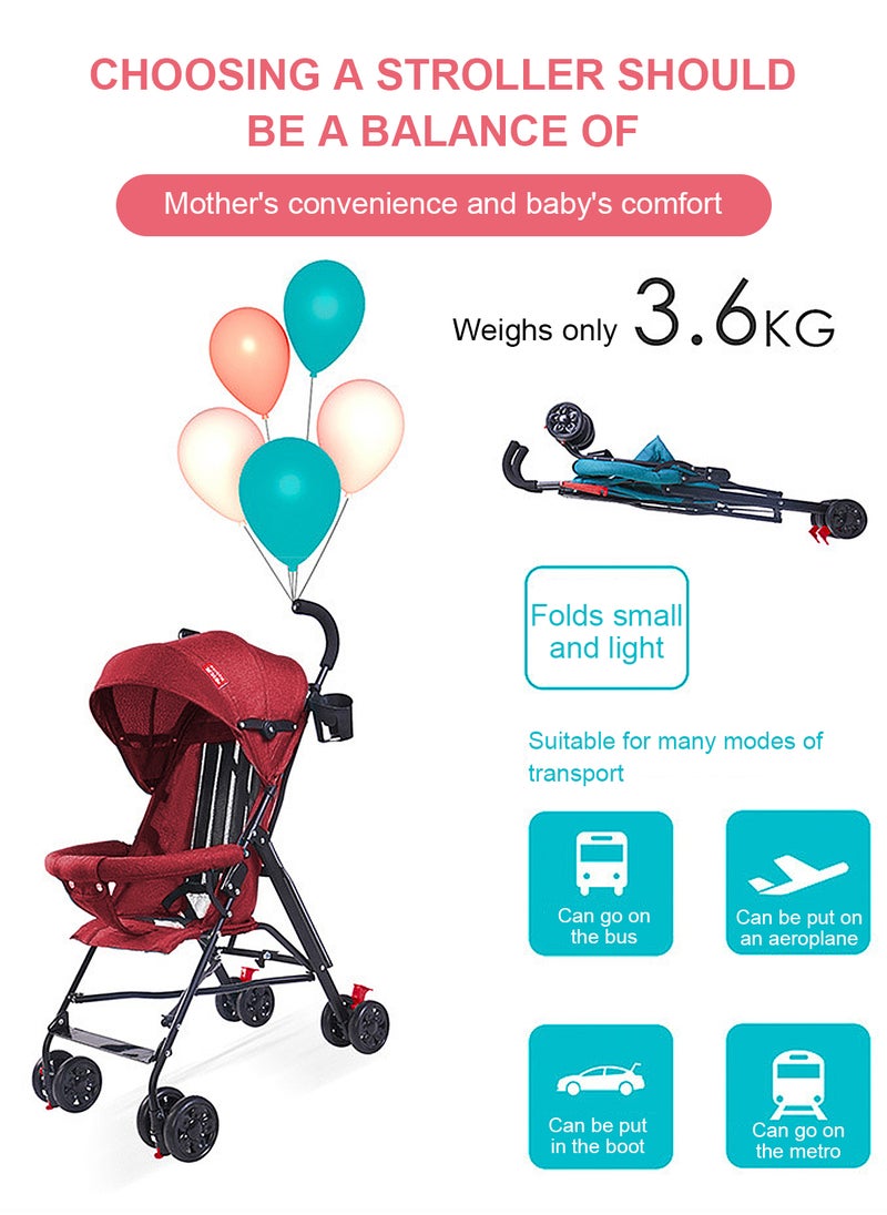 Single Baby Stroller-Red