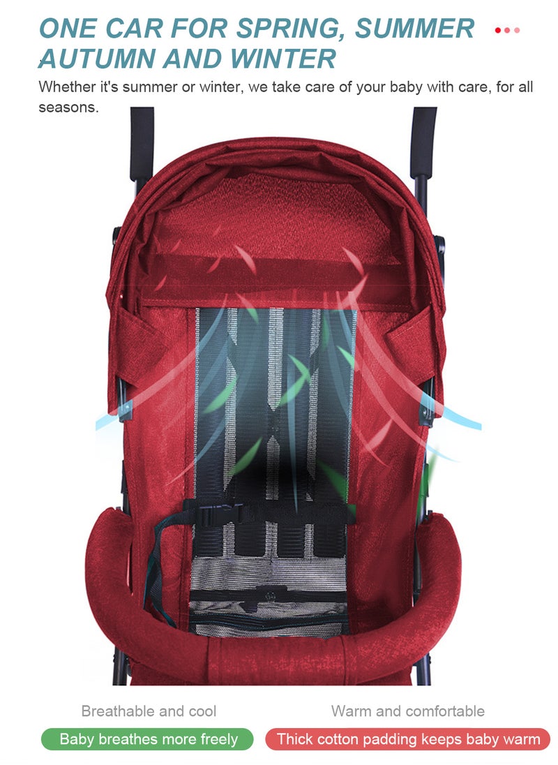Single Baby Stroller-Red